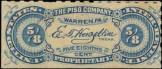 USA Private Die Stamp Scott RS303 - Piso Company - Nice Condition!
