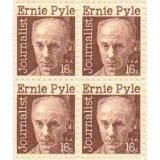 1970 Ernie Pyle Block of 4 16c Postage Stamps, Scott1398, MNH, OG