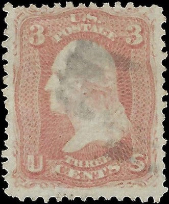 c1861 3c Washington Stamp - Scott 65 - Used - Nice Example!