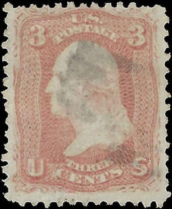 c1861 3c Washington Stamp - Sc# 65 - Used - Nice Example!