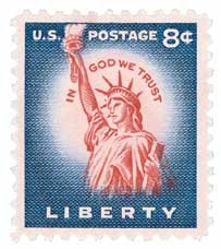 1954-68 Statue of Liberty Single Postage Stamp, Scott1041 (or 1041B), MNH, OG