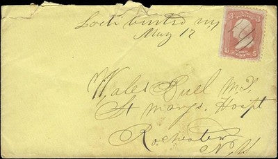 c1861 USA Civil War Era Easton, MO to St Mary's Hospital, Rochester -Nice Stamp!