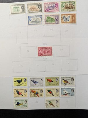 Old British Honduras Collection on Home Made Pages - M&U- Some Better - 9 Photos