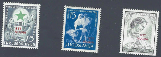 1953 Yugoslavia-Trieste Zone B - Scott 84-86 - MNH, OG, 3 Single Full Sets! READ