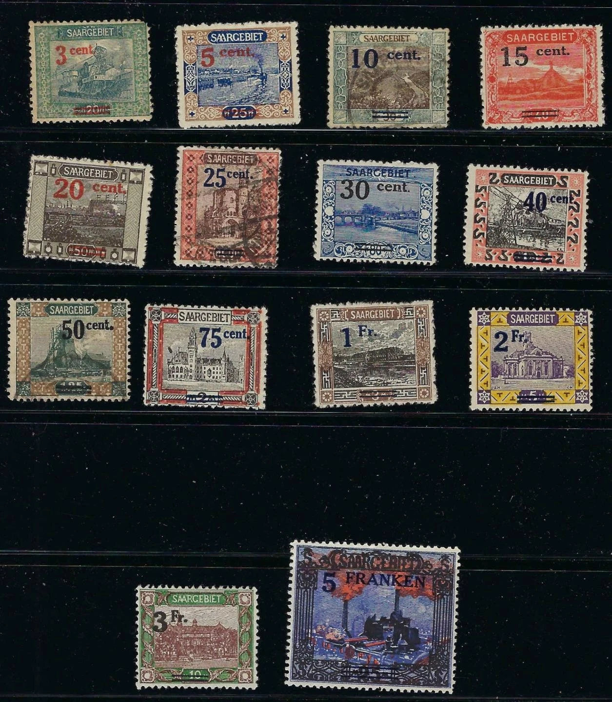 1921 Saar Scott 85-98 Quality Full Set - Mint and Used Mix as Shown