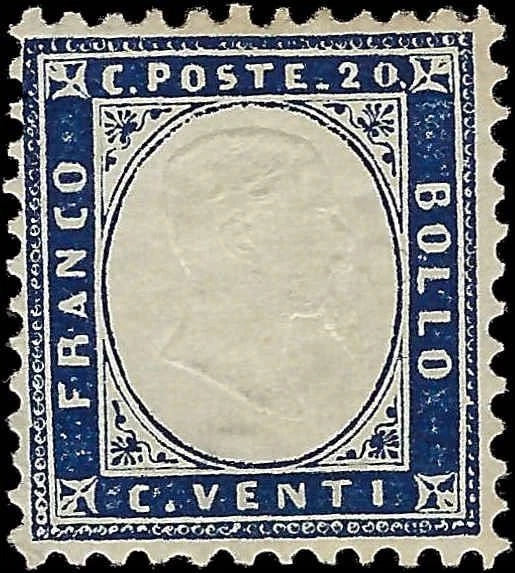 1862 Italy - Scott 19, Sass 2 - Mint No Gum - Solid