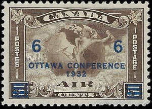 VEGAS - 1932 Canada Airmail Ottawa Conference - 6c - Scott C4 - MH, OG - Thin