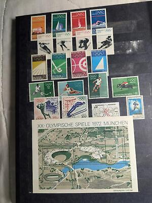 VEGAS - WW Olympics Stamp Collection in Stock Book -Some Better -MNH -19 Photos