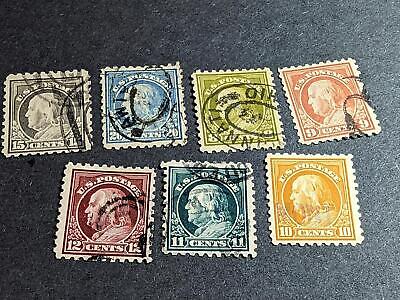 VEGAS - 1916-17 Franklin Heads Short Set - Scott 470-476 - Used - Nice Looking!