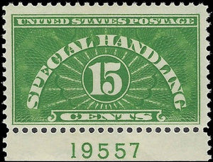 VEGAS -1928 15c Special Handling Plate No. - Sc# QE2 - MLH, OG