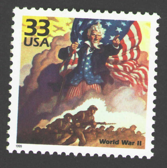 1999 Celebrate the 1940s World War ll Single 33c Postage Stamp, Scott3186a, MNH OG