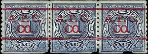 VEGAS - 1940 Scott RF26 Playing Card Revenue Stamp Connected Triple - Some Flaws