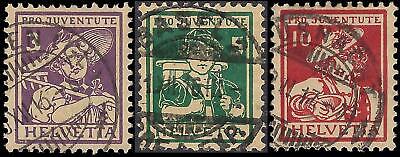 VEGAS - 1916 Switzerland -Semi-Postals - Sc# B4, B5, B6 - Used - Nice! Cat= $126