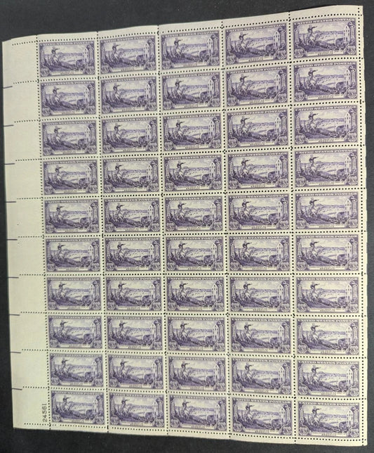 1951 USA Brooklyn 3c Sheet -Scott 1003 -MNH, Undisturbed OG - No Sig Flaws -3