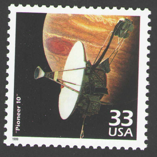 1999 Celebrate the 1970s Pioneer 10 Single 33c Postage Stamp, Scott 3189i, MNH, OG