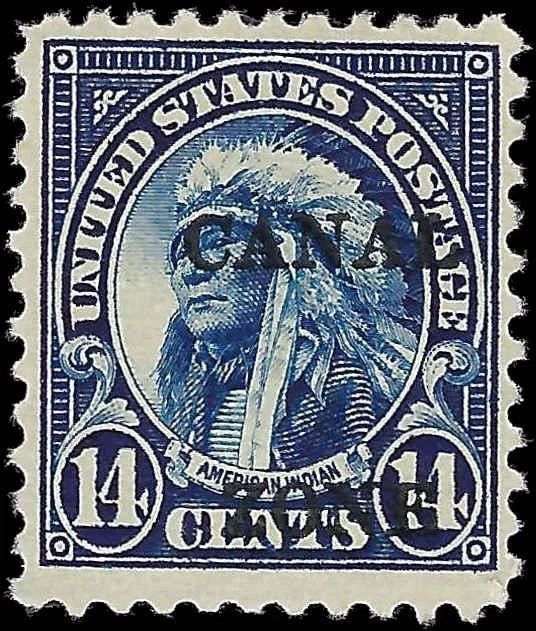 1928 USA Canal Zone 14c - Scott 89 - Mint, Hinged, OG - Solid
