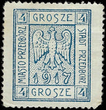 c1917 - Poland 4G Przedborz City Local Post Unused, Hinged, No Gum