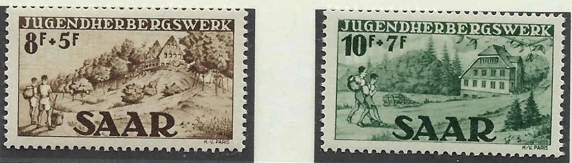 1949 Saar Semi Postal Set - Scott B65-B66 - MNH, Undisturbed OG