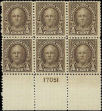 c1922 - USA - Nathan Hale Sc# 551 Plate Block of 6 - MNH, OG - Read