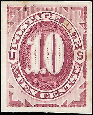 VEGAS - 1887 Postage Due 10c - Sc# J19P4 Proof on Card - Some Toning Spots