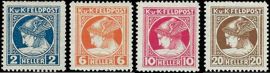 c1916 - Austria Military Newspaper Stamp Complete Set #MP1-MP4 - MH, OG