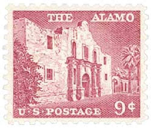 1956 The Alamo Single 9c Postage Stamp, Scott 1043, MNH, OG