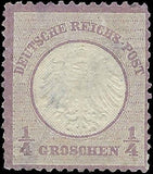c1872 Germany 1/4gr - Scott 1 - VL Cancel - Thin, Light Crease - Cat= $85