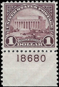 c1923 - Sc# 571 MNH, OG with Plate Number