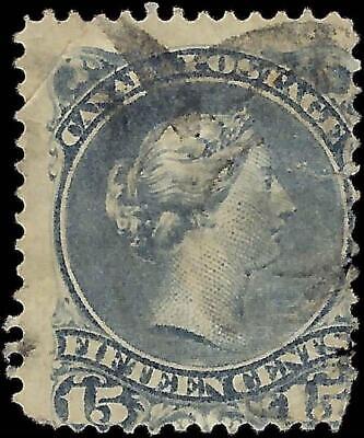 VEGAS - 1868 Canada Queen Victoria- 15c - Scott 30 - Small Tear Right
