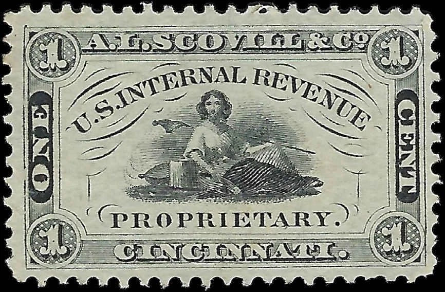 1862 USA - Scott RS220 - Private Die Proprietary - A. L. Scovill 1c -Reg Paper