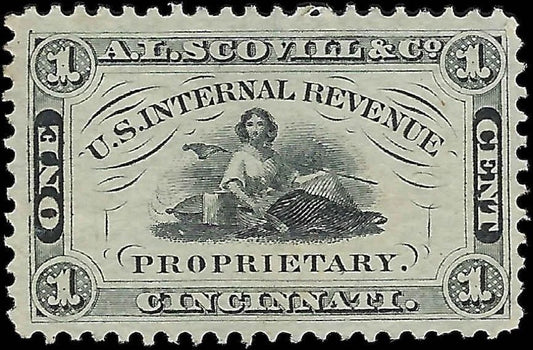 1862 USA - Scott RS220 - Private Die Proprietary - A. L. Scovill 1c -Reg Paper