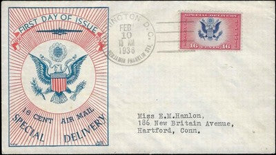 c1936 - CE2 16c Air Mail Special Delivery First Day Cover - Nice!