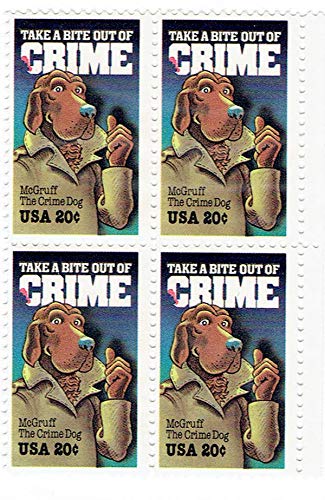 1984 Take a Bite Out of Crime Block of 4 Postage Stamps, Scott2102, MNH, OG