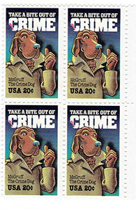 1984 Take a Bite Out of Crime Block of 4 Postage Stamps, Sc#2102, MNH, OG