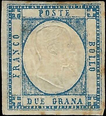 VEGAS - 1861 Two Sicilies, Italy 2g Stamp - Scott 22 - Used With 4 Margins!