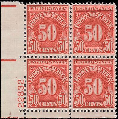 VEGAS - 1931 Postage Due 50c - Scott J86 - Plate Block - MNH, Undisturbed OG