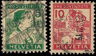 VEGAS - 1915 Switzerland - Semi-Postal - Sc# B2, B3 - Used - Nice!