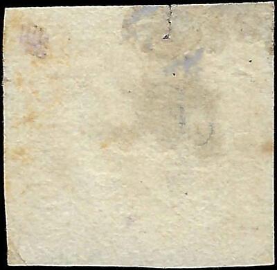 VEGAS - 1858 Two Sicilies Naples Italy 2g Stamp - Scott 3 - Pale Lake - Small Tear