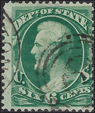 c1873 - Scott O60 Department of State Official Stamp 6c Lincoln - Used