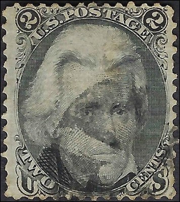 c1868 - Scott 87 Jackson 2c "Black Jack" with "E" Grill - Well Centered!