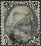 c1868 - Scott 87 Jackson 2c "Black Jack" with "E" Grill - Well Centered!