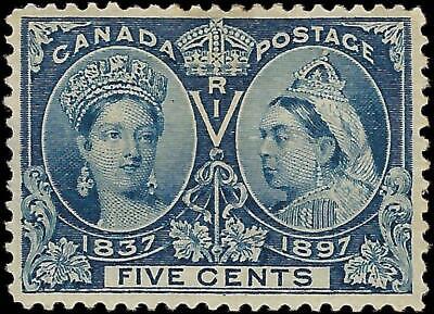 VEGAS - 1887 Canada Queen Victoria- 5c - Scott 54 - MH, OG - Thin Left Edge