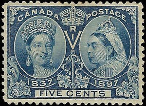 VEGAS - 1887 Canada Queen Victoria- 5c - Sc# 54 - MH, OG - Thin Left Edge