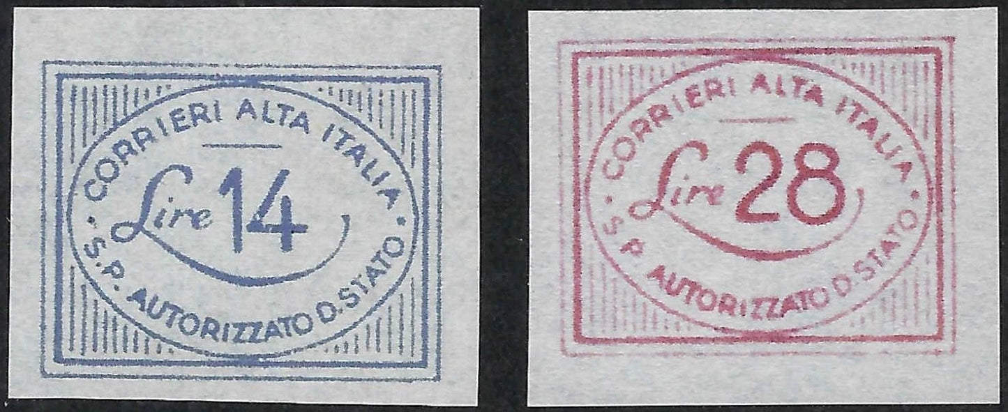 Italy 1945 Corrieri Alta Italia Sassone 1/2 Private Courier Cert