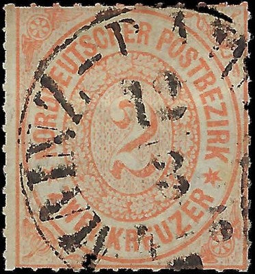 c1872 North German Confederation 2kr - Scott 8 - Used - Cat= $55!