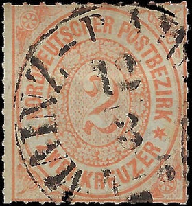 c1872 North German Confederation 2kr - Scott 8 - Used - Cat= $55!
