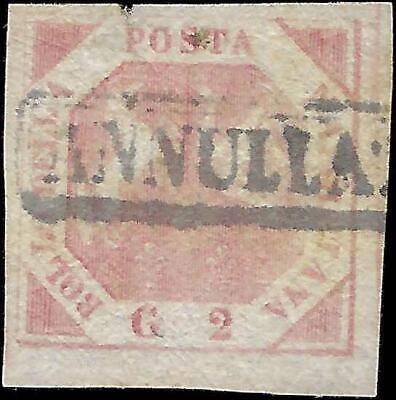 VEGAS - 1858 Naples Italy 2g Stamp - Scott 3 - Used - Nice Margins! - FV180