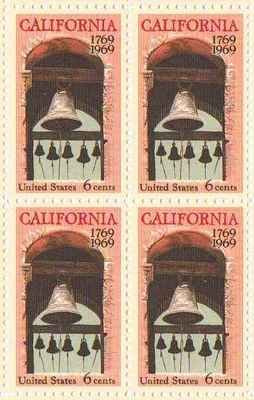 1969 California Block of 4 6c Postage Stamps, Scott1373, MNH, OG