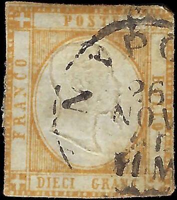 VEGAS - 1861 Two Sicilies, Italy 10g Stamp - Scott 25 - Used