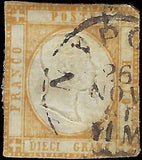 VEGAS - 1861 Two Sicilies, Italy 10g Stamp - Sc# 25 - Used